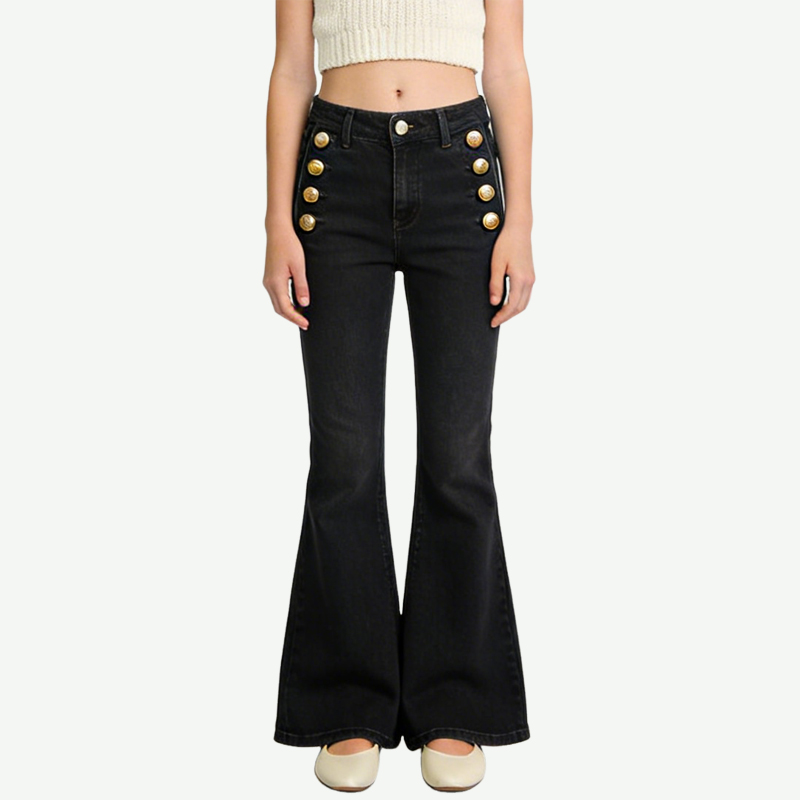 womens-stylish-button-front-flared-jeans