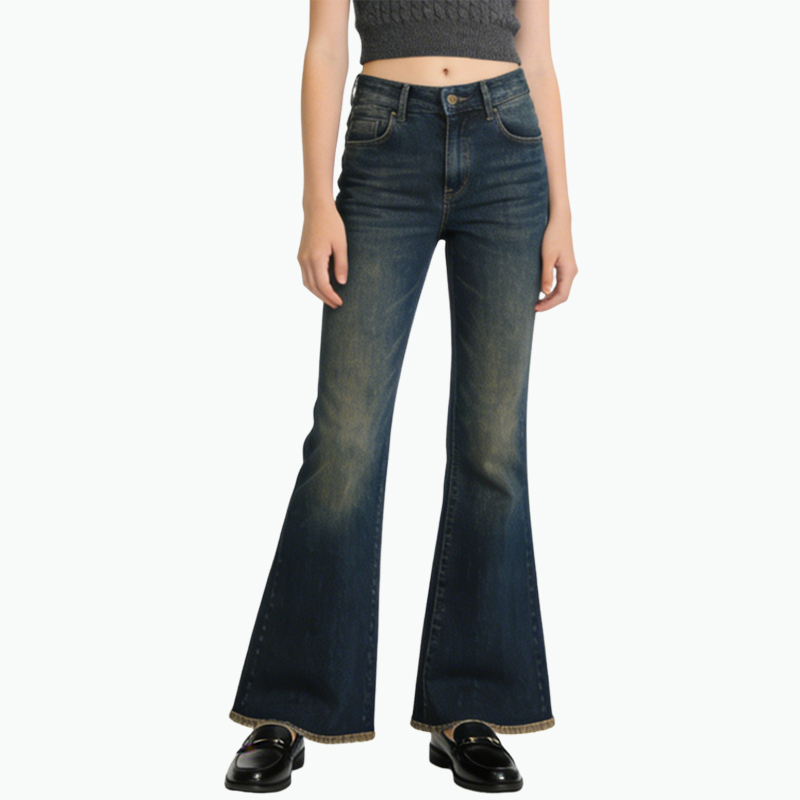womens-comfortable-casual-flared-jeans