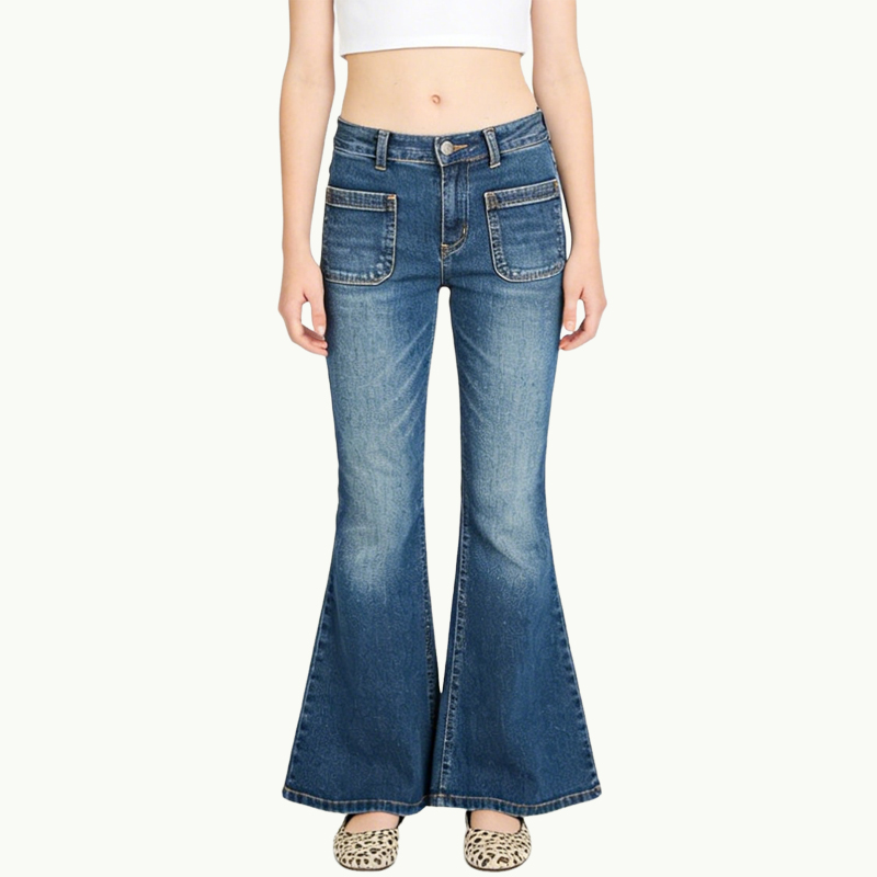 womens-high-waisted-elastic-flared-jeans