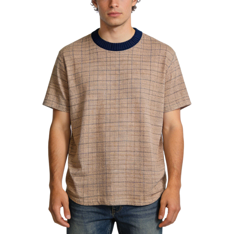 mens-checkered-ringer-crew-neck-t-shirts