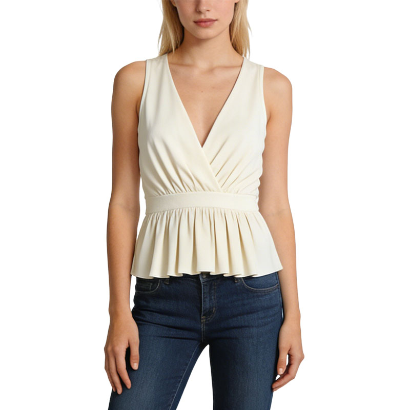 v-neck-cross-wrap-hem-sleeveless-tank-top