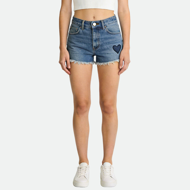 womens-high-waist-heart-patch-sweet-personalized-denim-shorts