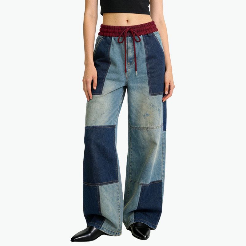 color-block-patch-design-retro-style-pull-on-jeans